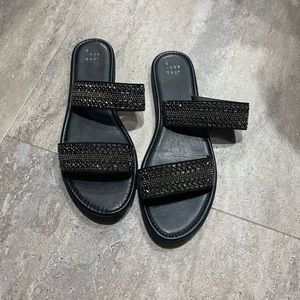 A New Day Black Target Jeweled Sandals Size 8 1/2 8.5